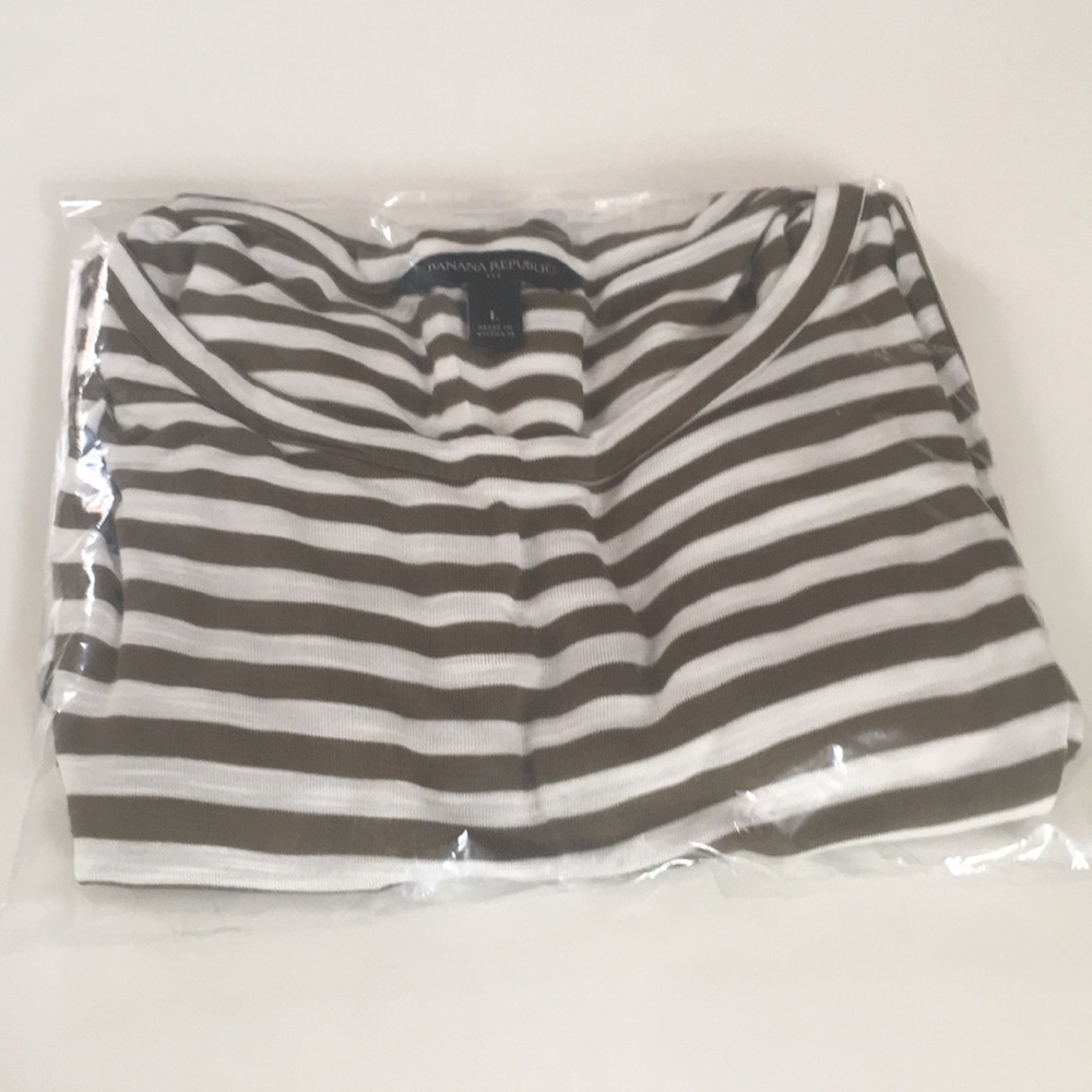 β
SOLD Banana Republic Tunic Tank Dress Army Green Stripe - Picture 8 of 8